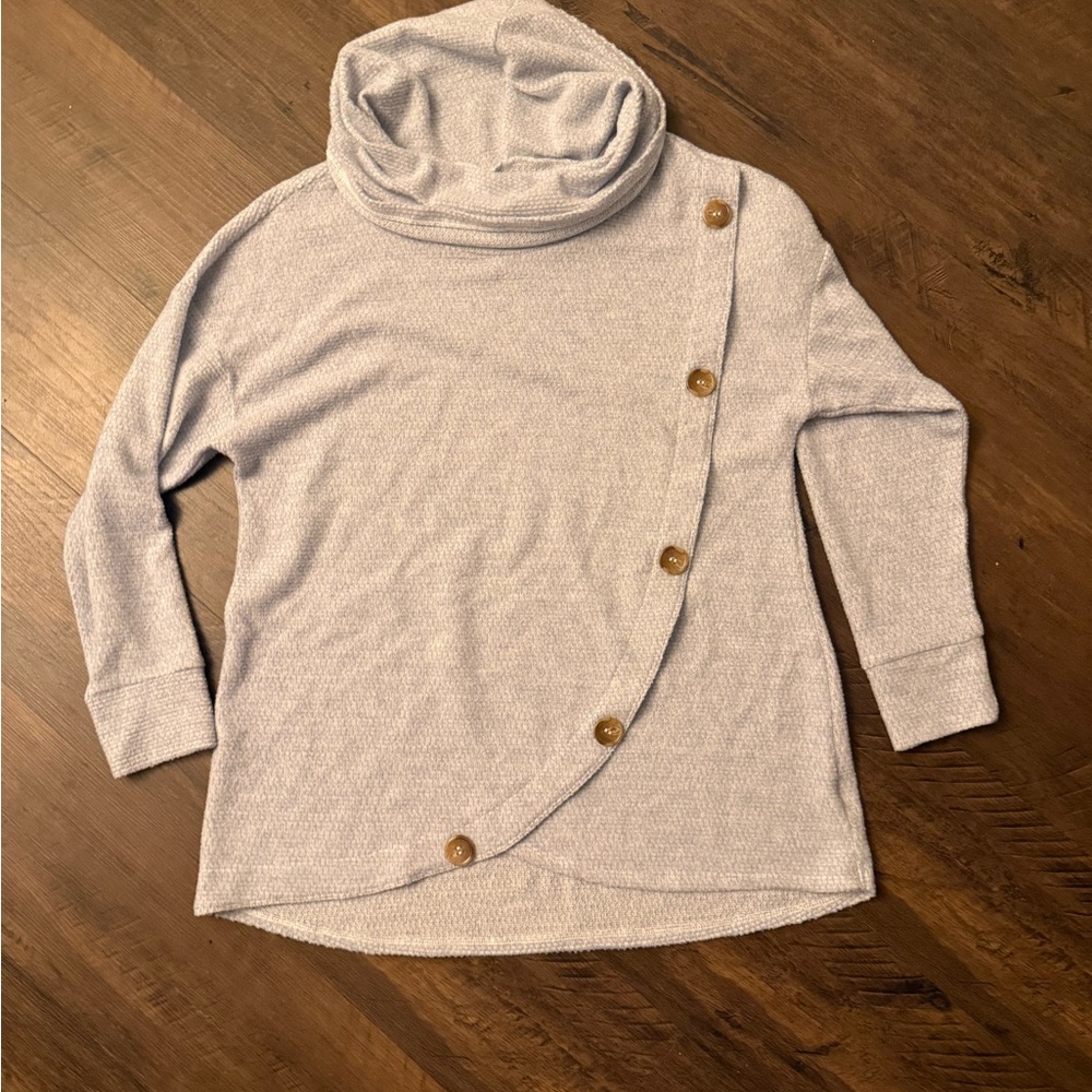 French Laundry soft Grey Cowl Neck Sweater